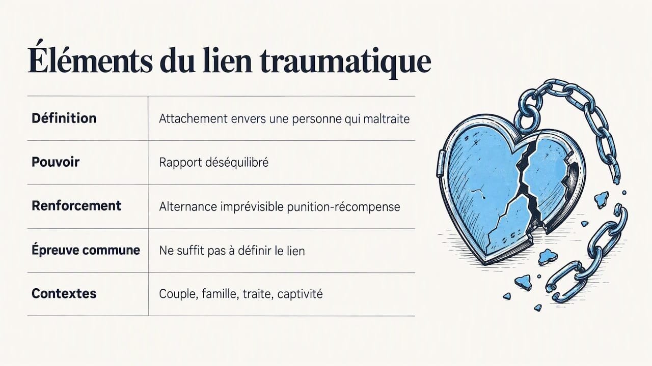 Ce qu'est un lien traumatique, concrètement — overview diagram